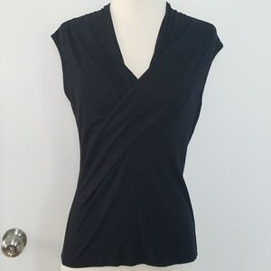 Josephine Chaus Draped Black Top Size Small